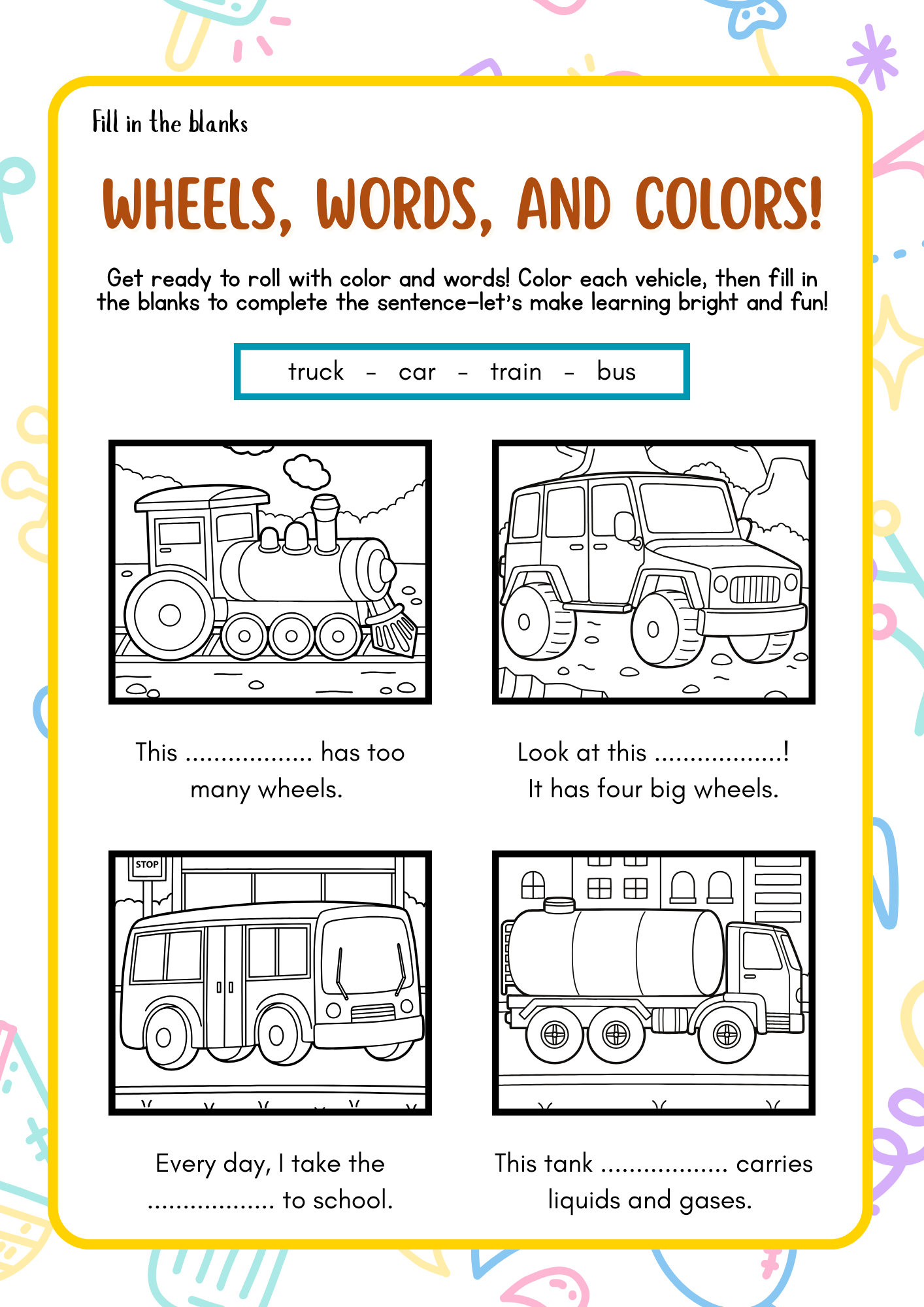 Transportation - Standard Theme Pack | Ages 5β7 (Downloadable)