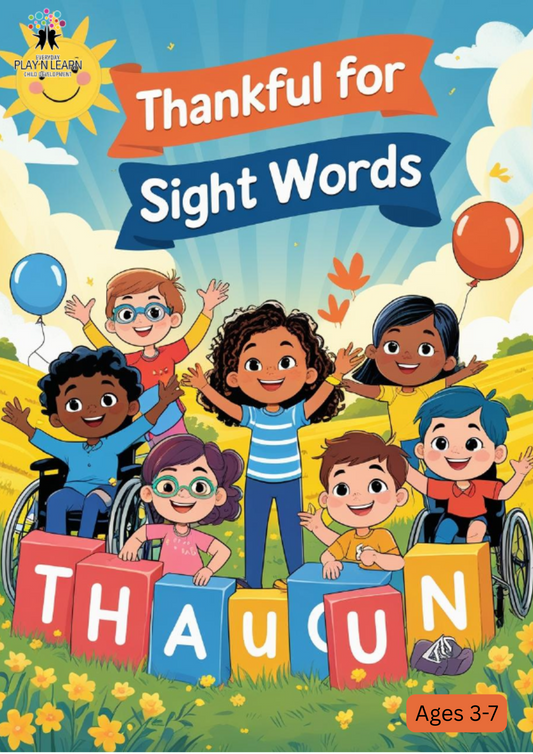 Thankful for Sight Words - Inclusive Early Literacy Workbook | Ages 3–7
