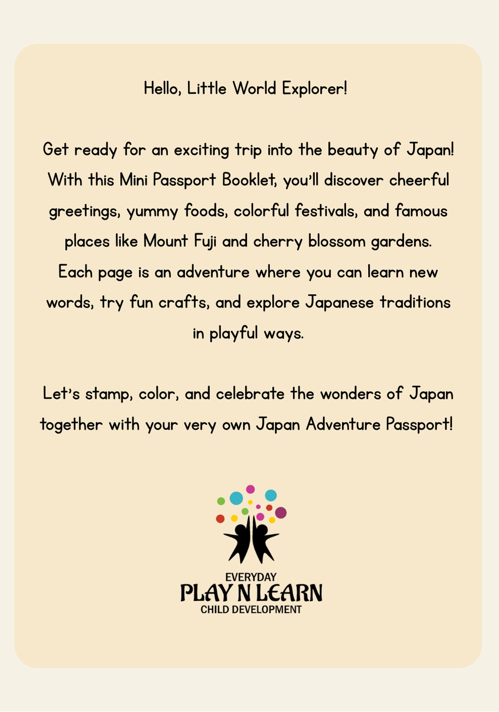 Japan - Culture & Kindness Passport | Ages 5+