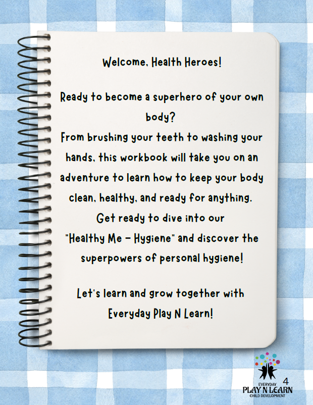 Healthy Me- Personal Hygiene (Health Workbook) | Ages 3-6