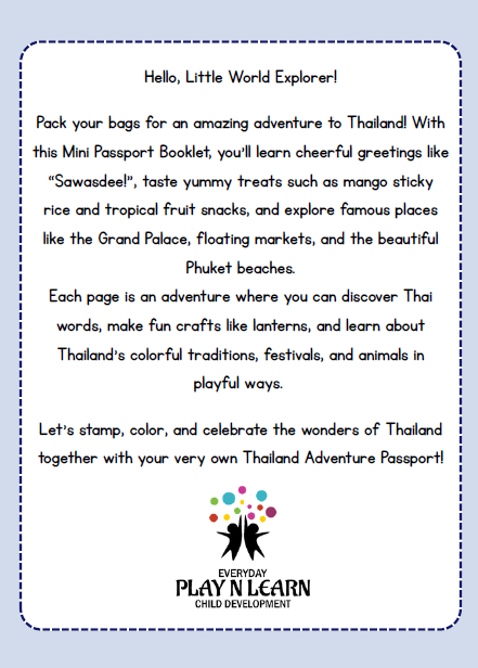 Thailand โ Culture & Kindness Passport | Ages 5+