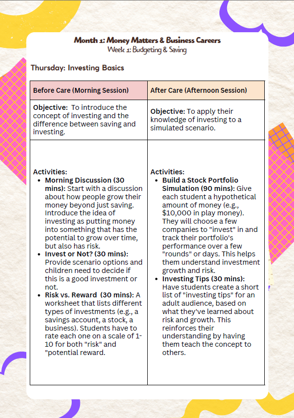 DC Lesson Plan: 6th & 7th Grade – September