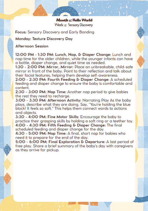 MD Lesson Plan: 6 Weeks–12 Months – September