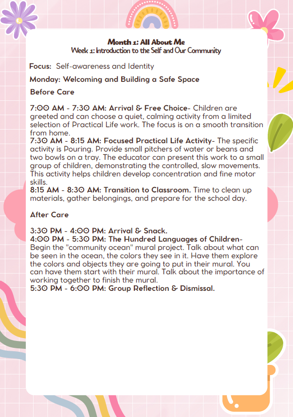 MD Lesson Plan β Kindergarten (September Edition)