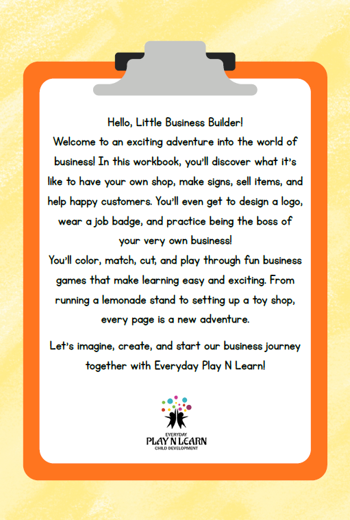 Boss Kids Entrepreneur Workbook: Mini Boss | Ages 3β5