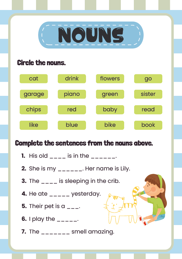 Nouns Workbook - Standard Theme Pack | 3rd–4th Grade