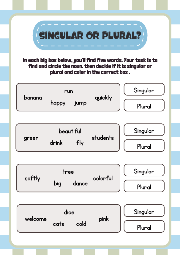 Nouns Workbook - Standard Theme Pack | 3rd–4th Grade