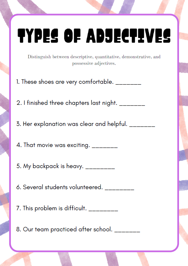 Adjectives Around Me | 7thβ8th Grade