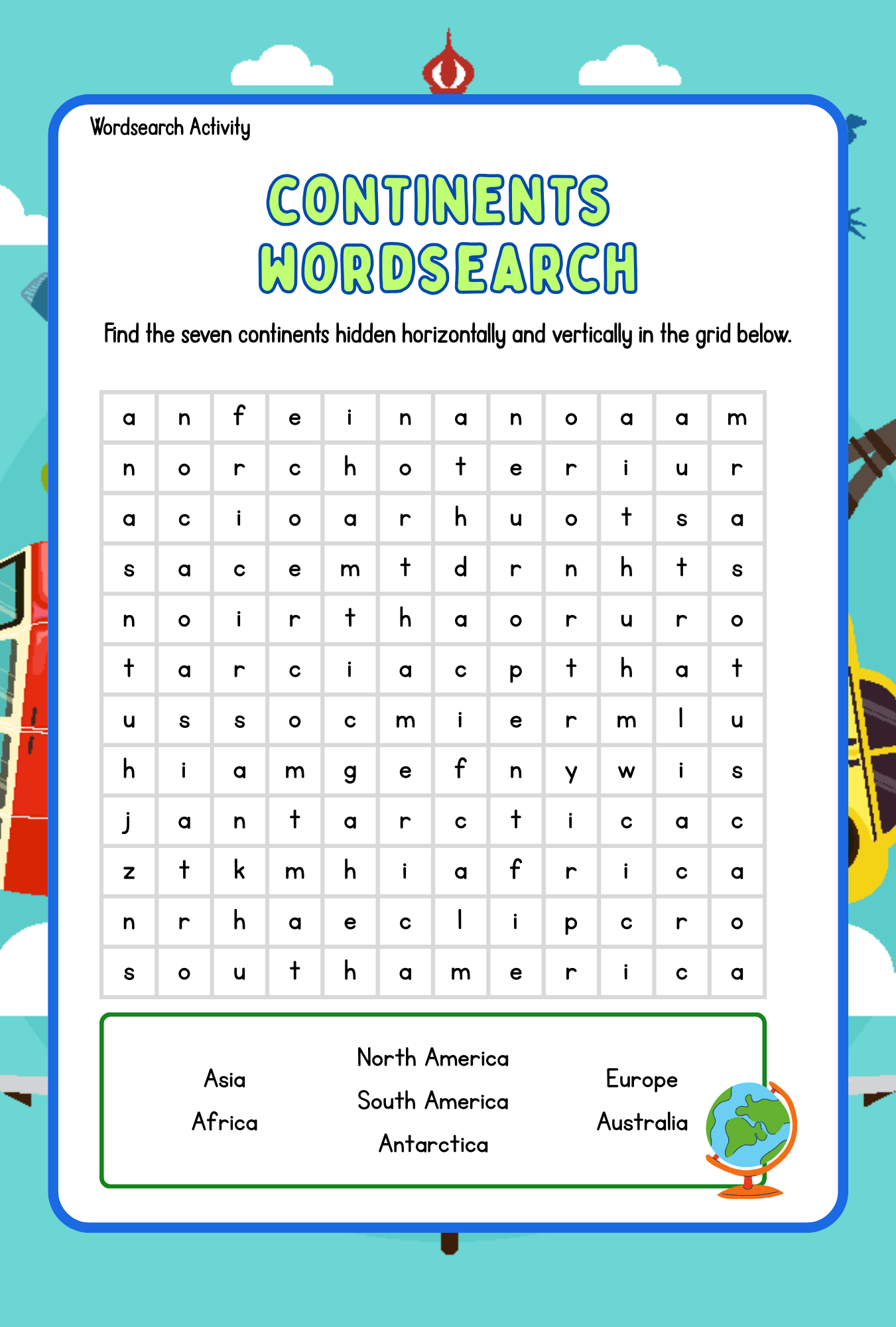 Around the World - Standard Theme Pack | 5-7 years old (Downloadable)