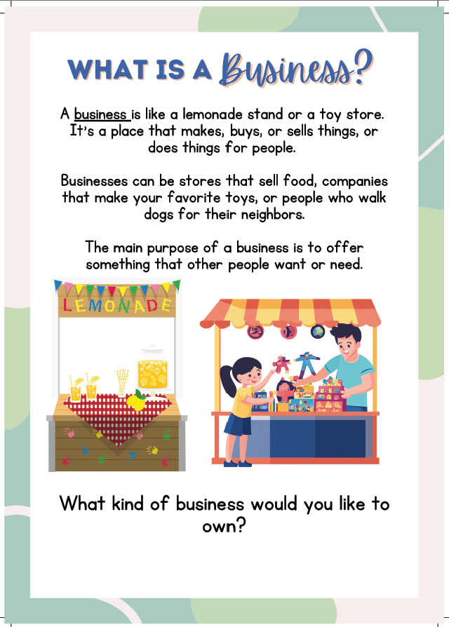 Entrepreneurship 101 | Ages 5-12