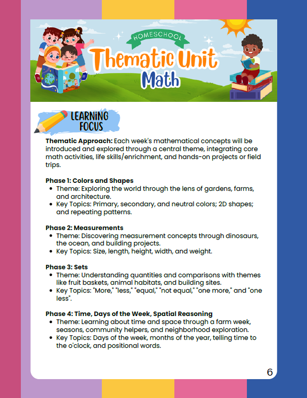 Everyday Play N Learn Homeschool Series: Thematic Unit Curriculum for Kindergarten Math (Paperback)