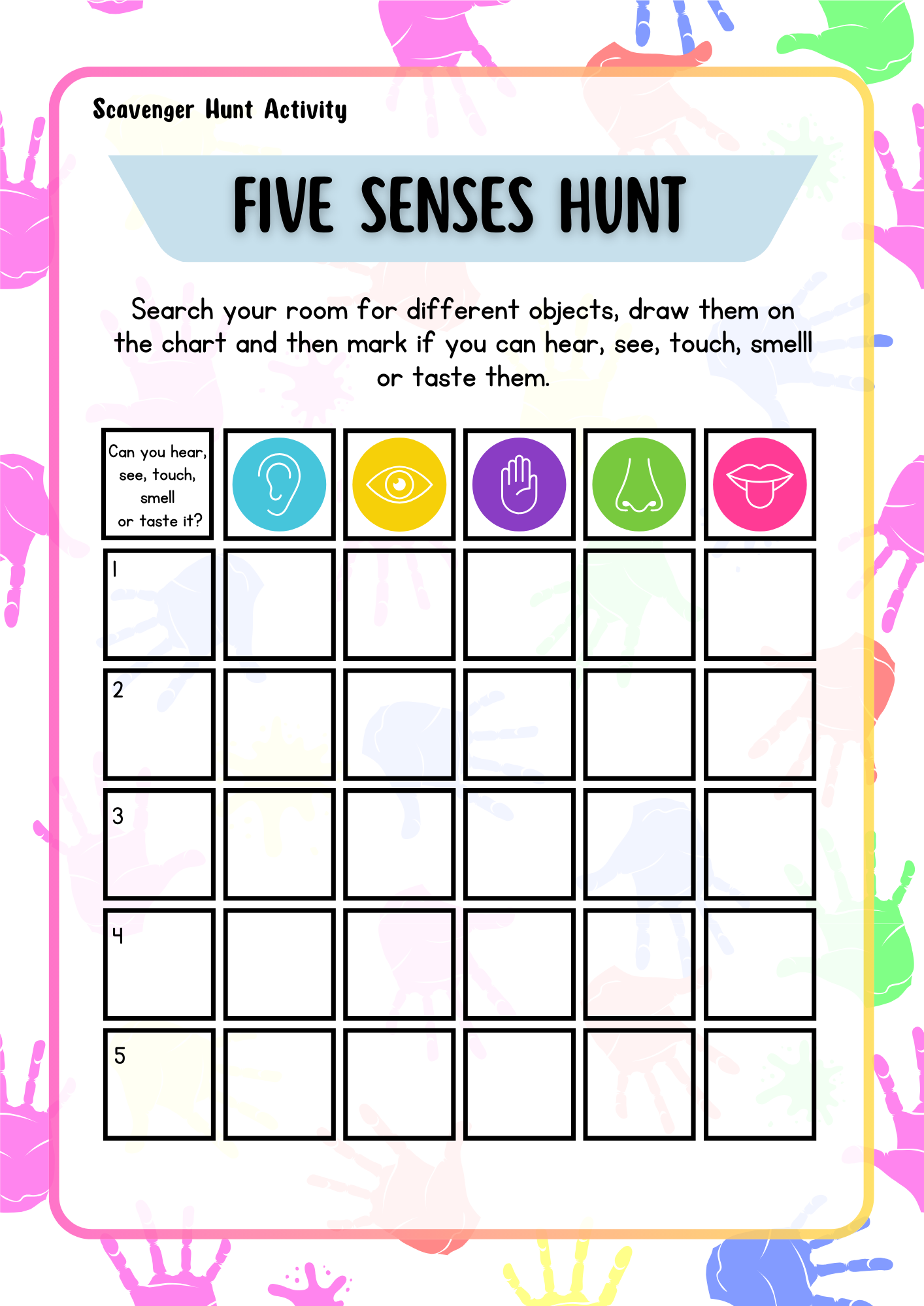 My Body & Five Senses - Standard Theme Pack | Ages 5–7 (Downloadable)