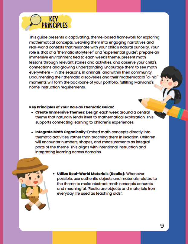 Everyday Play N Learn Homeschool Series: Thematic Unit Curriculum for Preschool Math (Downloadable)