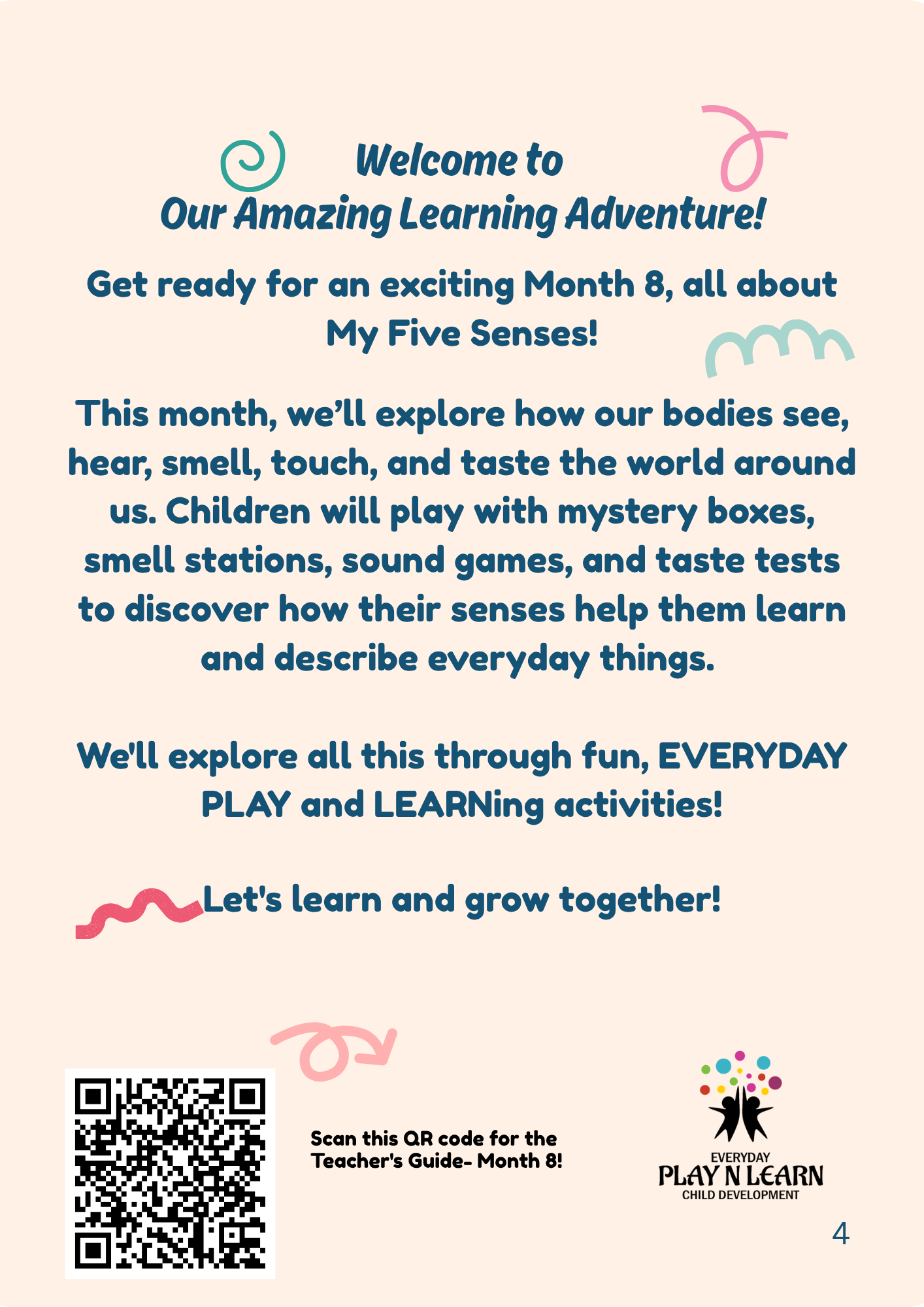 Preschool: My Five Senses –  April Edition | Ages 3-4