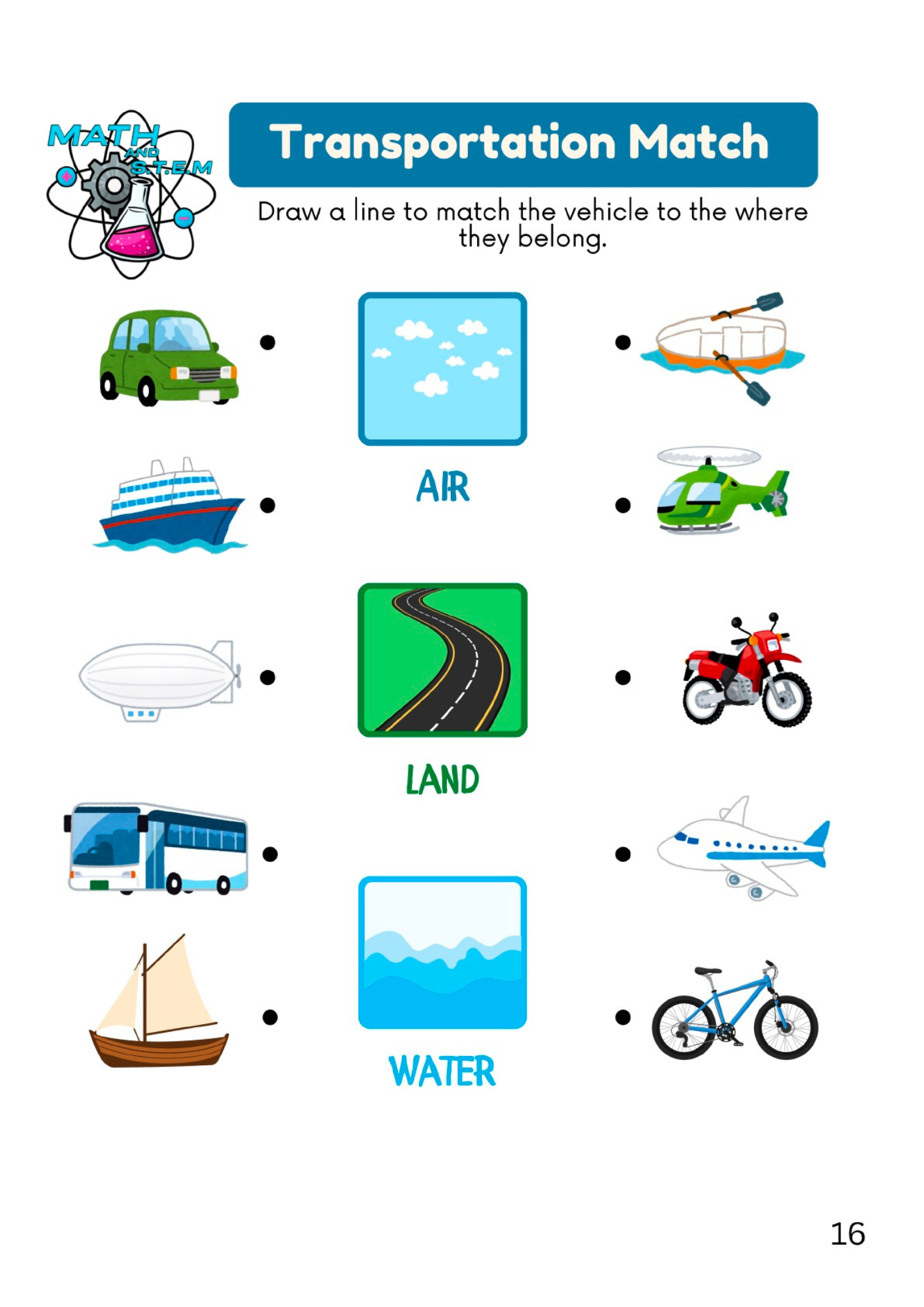 Preschool Workbook: Transportation & Movement