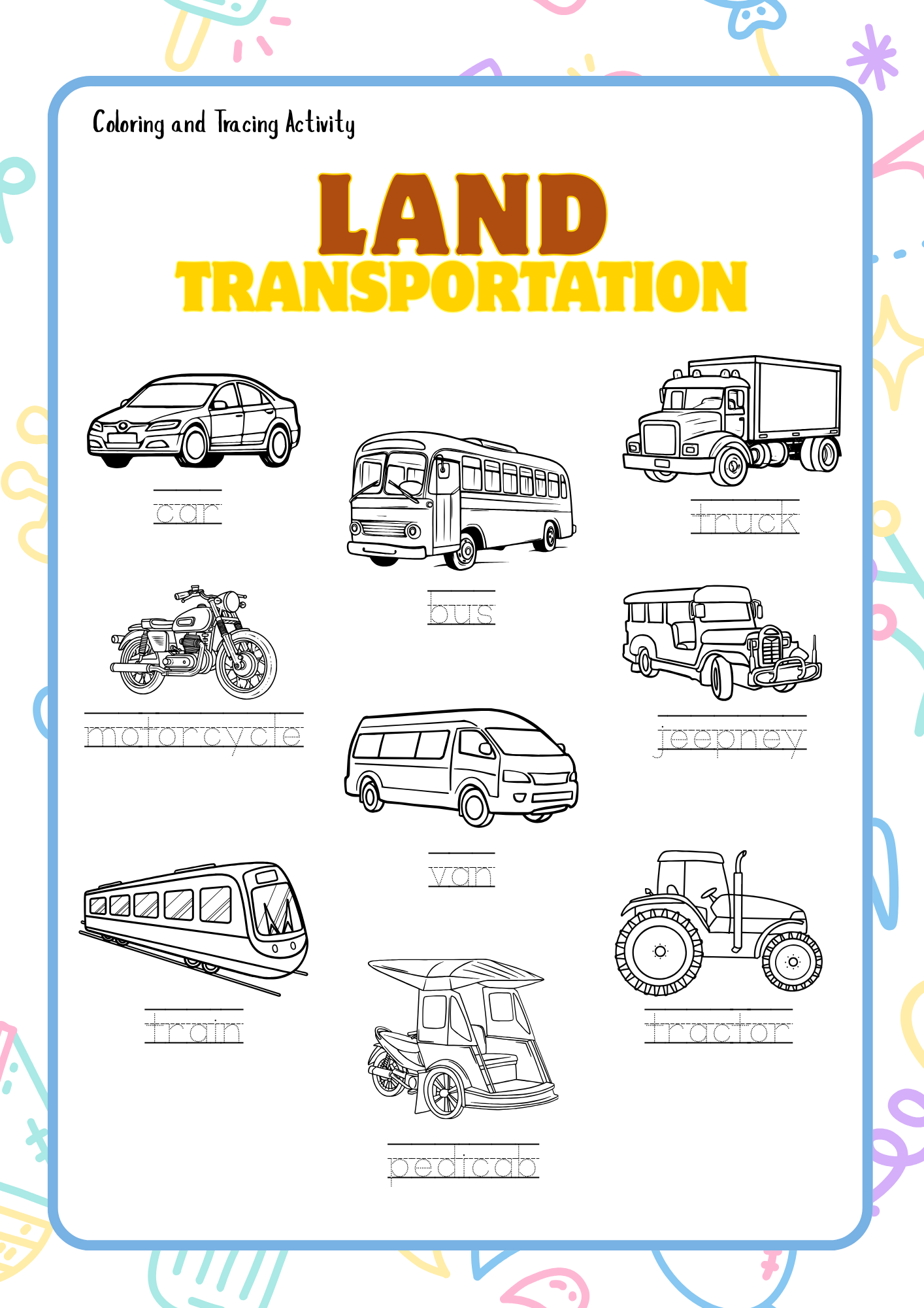 Transportation - Standard Theme Pack | Ages 5–7 (Downloadable)
