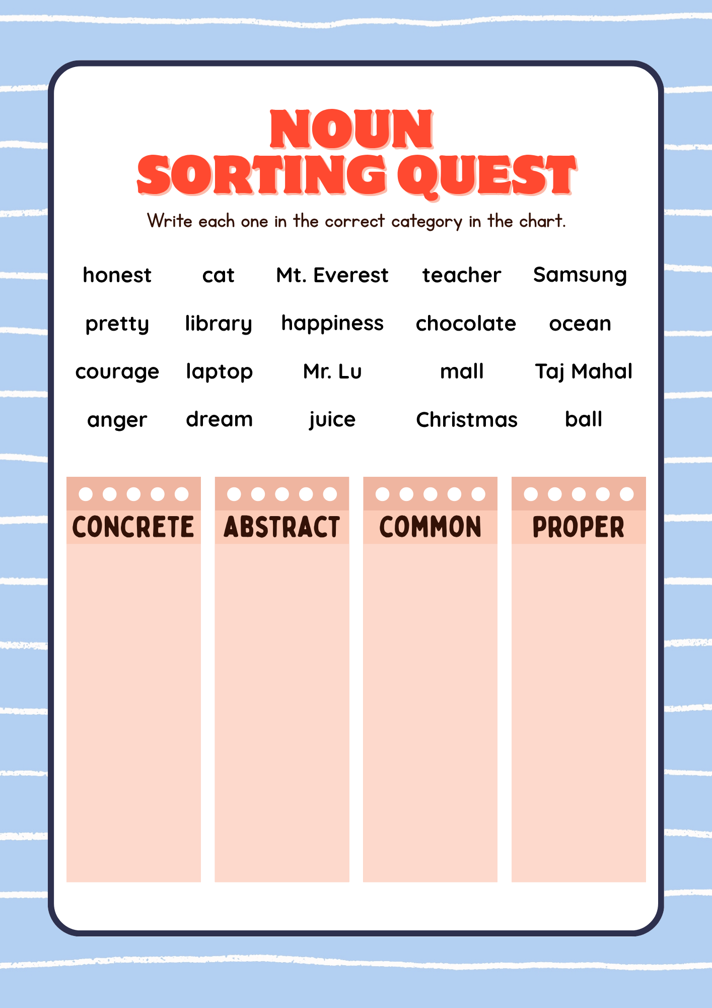 All About Nouns: 7th–8th Grade | Ages 13–14