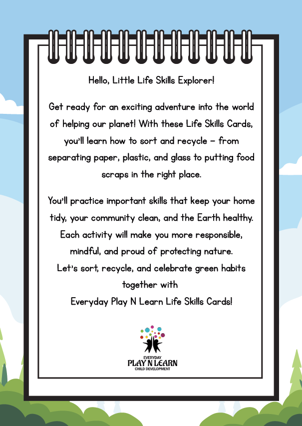 Life Skills Cards – Sort and Recycle | Ages 5-7 (Downloadable)