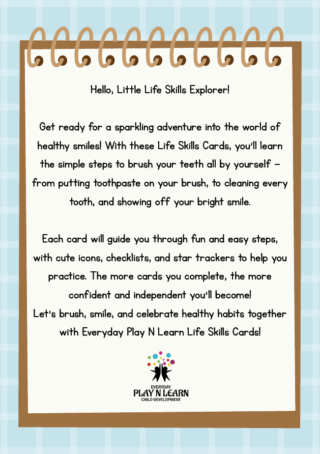 Life Skills Cards – Brushing of Teeth | Ages 3-6 (Downloadable)