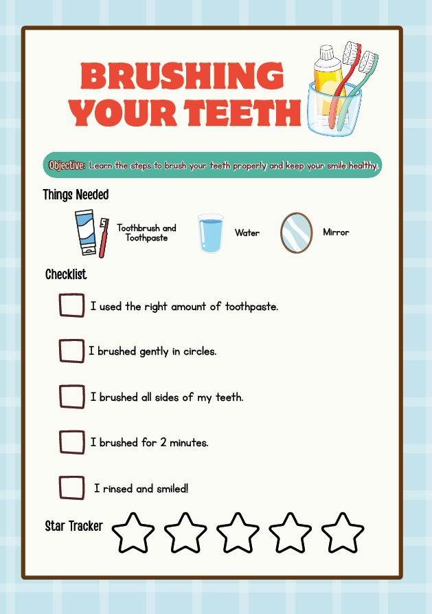 Life Skills Cards – Brushing of Teeth | Ages 3-6 (Downloadable)