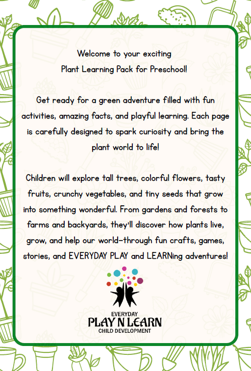 Plants - Standard Theme Pack | 5-7 years old (Downloadable)