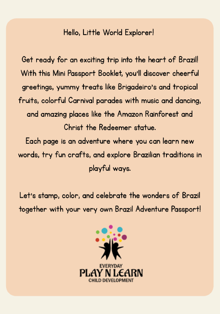 Brazil – Culture & Kindness Passport | Ages 3–7
