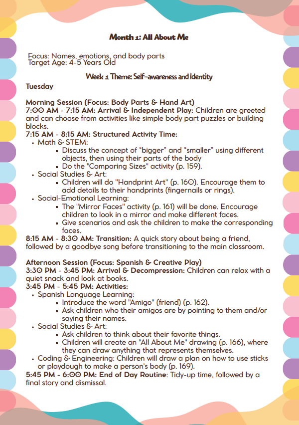 DC Lesson Plan: 4–5 Years Old – September