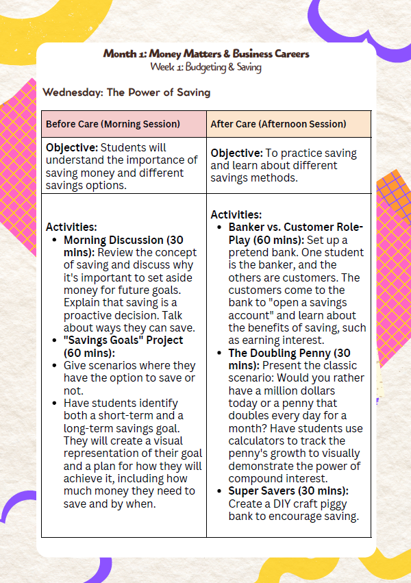 DC Lesson Plan: 6th & 7th Grade – September