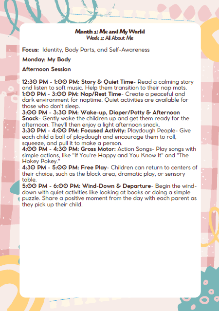 MD Lesson Plan: 2 Years Old (24–36 Months) – September