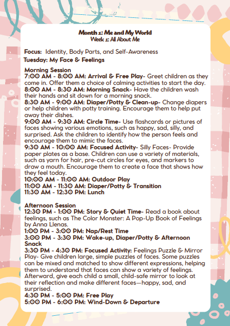 MD Lesson Plan: 2 Years Old (24–36 Months) – September