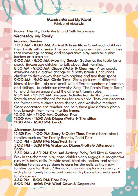 MD Lesson Plan: 2 Years Old (24–36 Months) – September