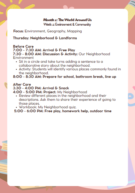 MD Lesson Plan: 3rd–5th Grade – September