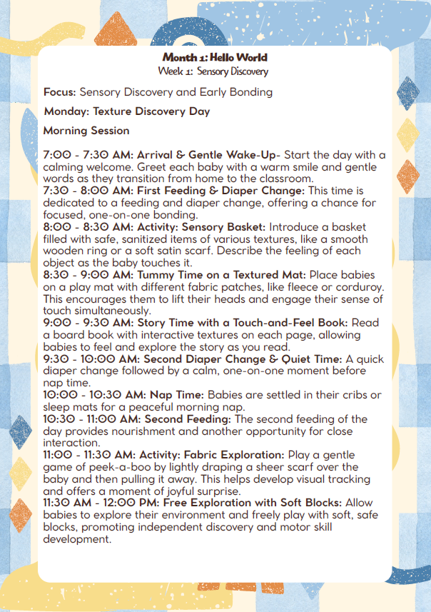 MD Lesson Plan: 6 Weeks–12 Months – September