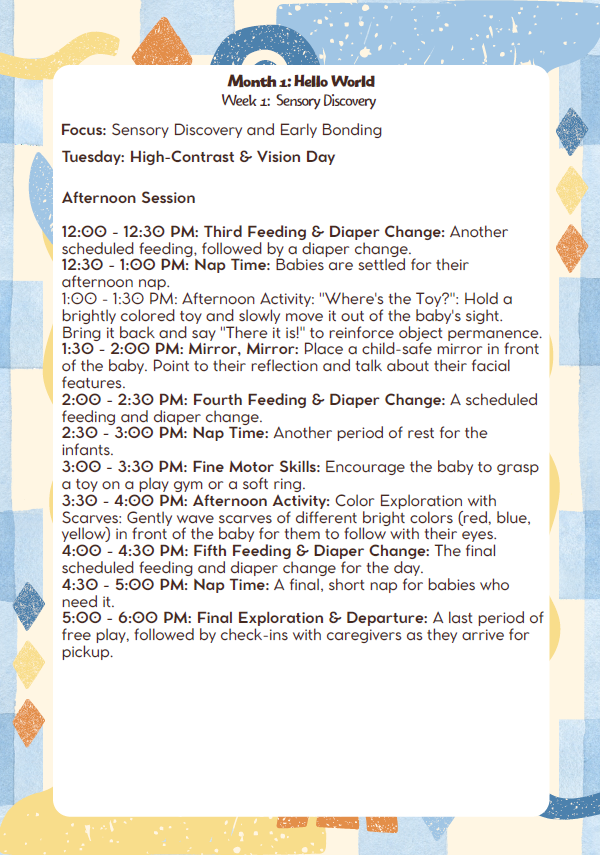 MD Lesson Plan: 6 Weeks–12 Months – September