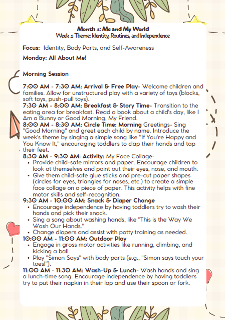 MD Lesson Plan – 18–24 Months (September Edition)