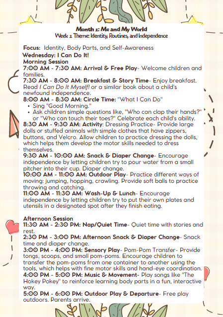 MD Lesson Plan – 18–24 Months (September Edition)