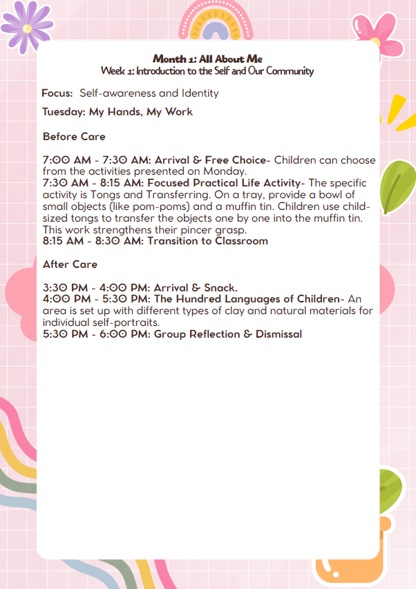 MD Lesson Plan –  Kindergarten (September Edition)