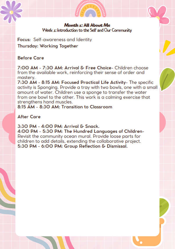 MD Lesson Plan –  Kindergarten (September Edition)