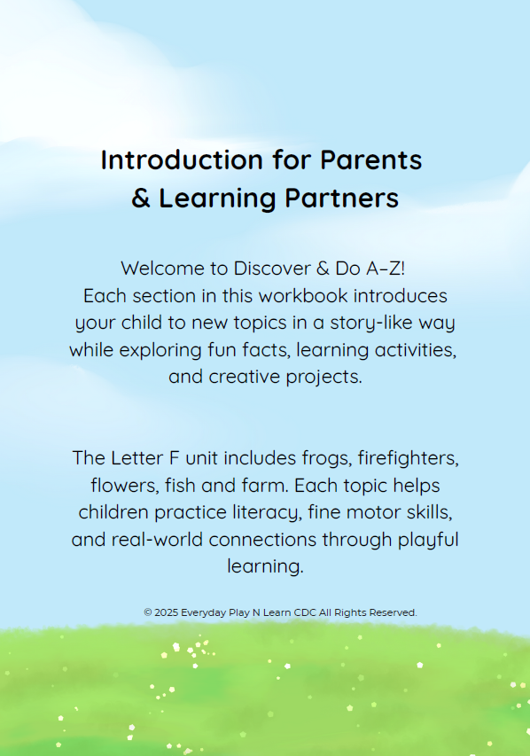 Letter F – Standard Themed Pack | Ages 3–6
