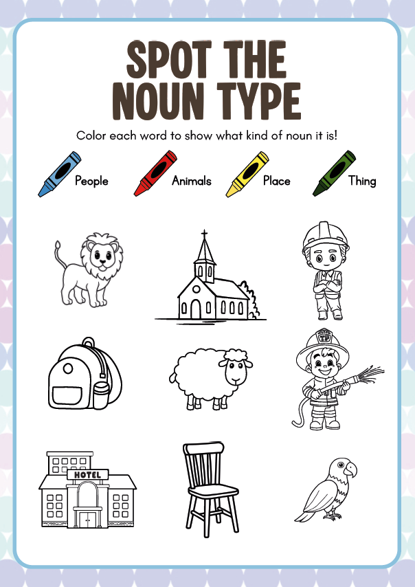 Nouns Workbook - Standard Theme Pack | 1st–2nd Grade