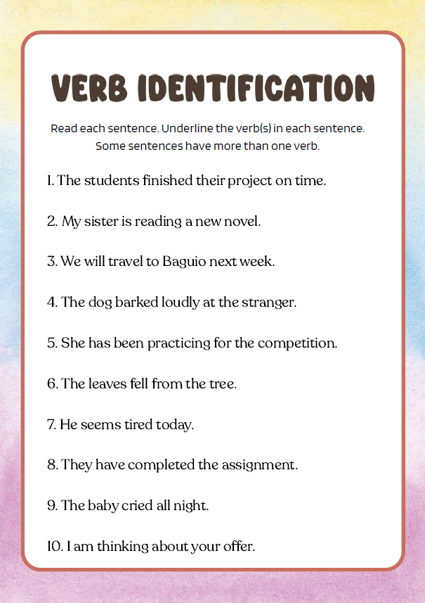 Action Words Adventure | 7th-8th grade