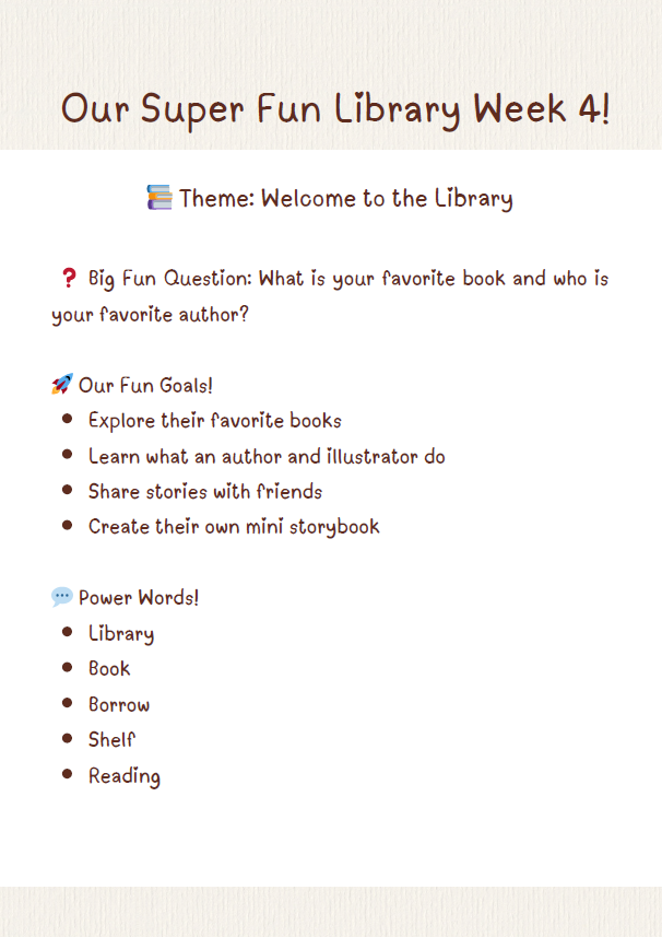 The Magic of Libraries – Week 4 | Ages 3–5