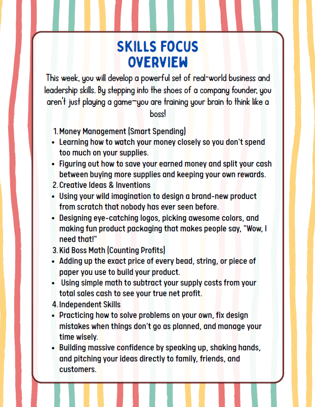 Real World Summer Camp Curriculum | School Agers