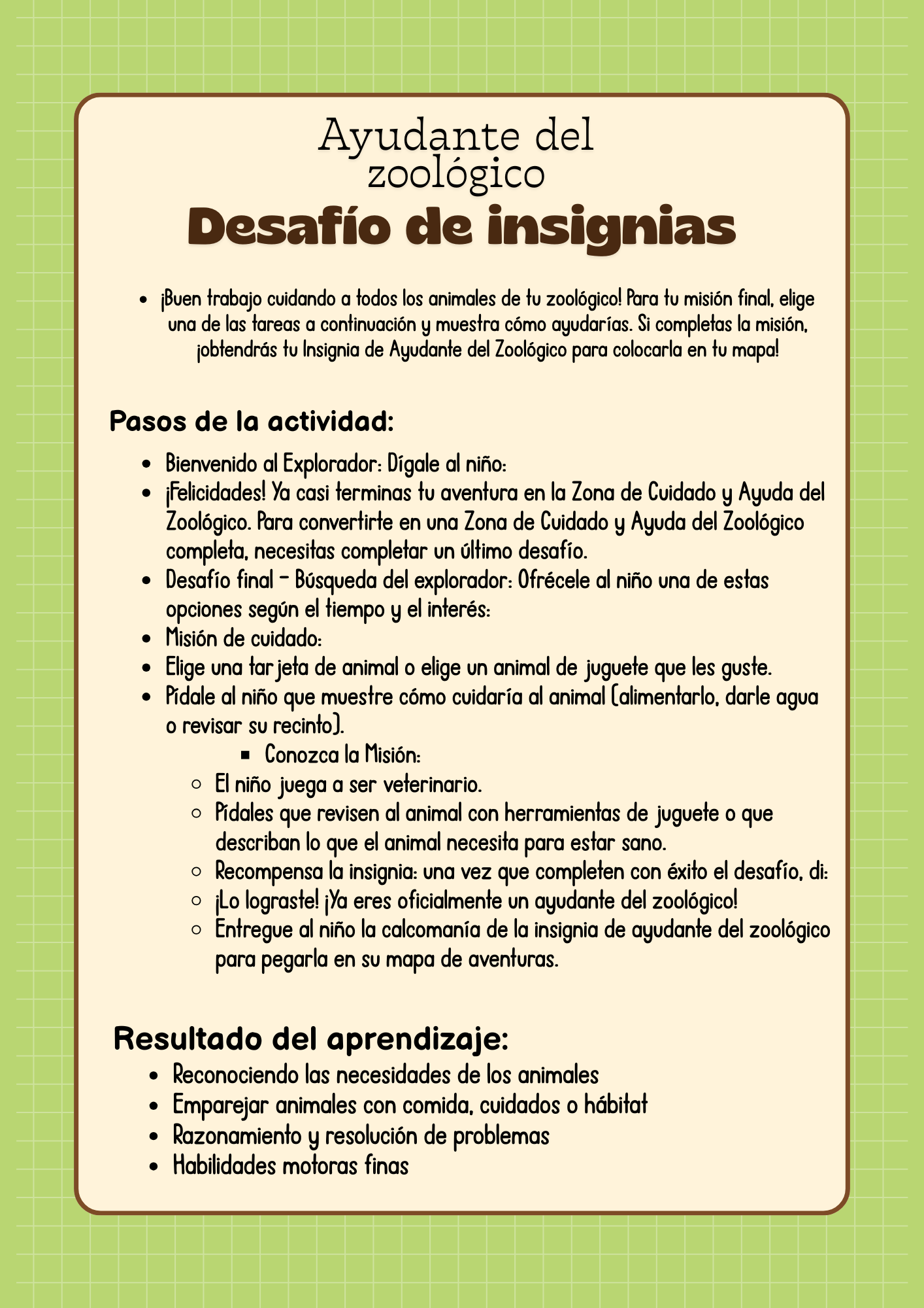 Serie de Aprendizaje de Aventuras en el Zoológico